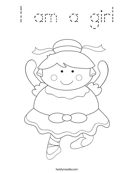 Cartoon Ballerina Coloring Page