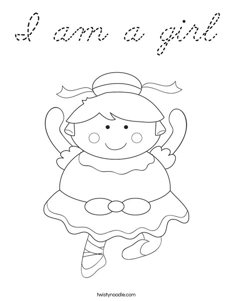 Cartoon Ballerina Coloring Page