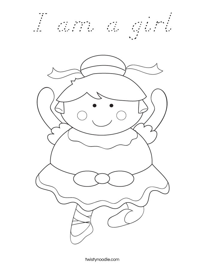 I am a girl Coloring Page