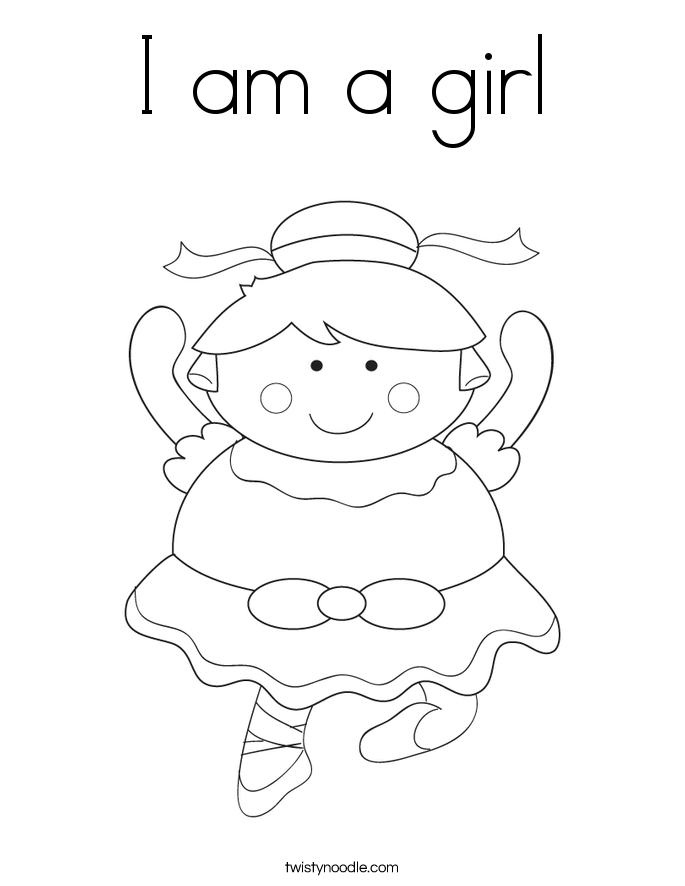 I am a girl Coloring Page