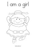 I am a girl Coloring Page