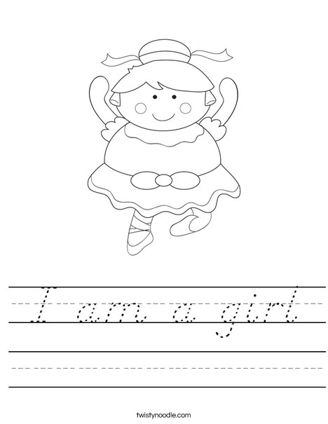 Cartoon Ballerina Worksheet