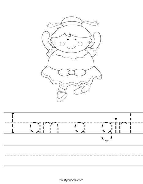 Cartoon Ballerina Worksheet