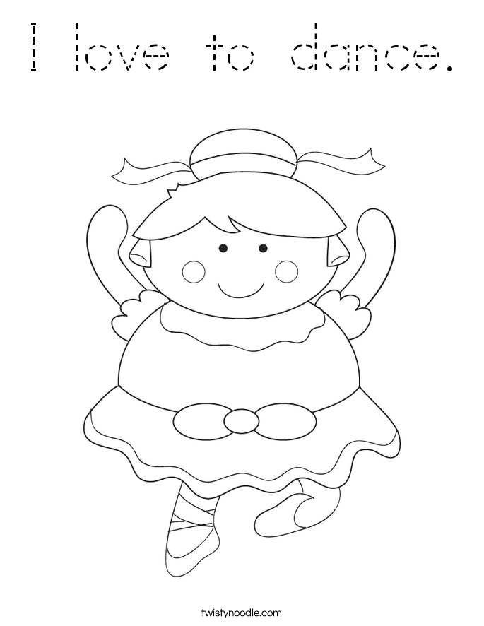 I love to dance. Coloring Page