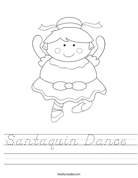 Cartoon Ballerina Worksheet
