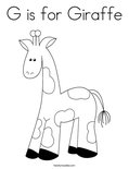 G is for Giraffe Coloring Page