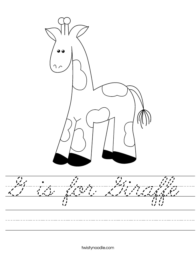 G is for Giraffe Worksheet