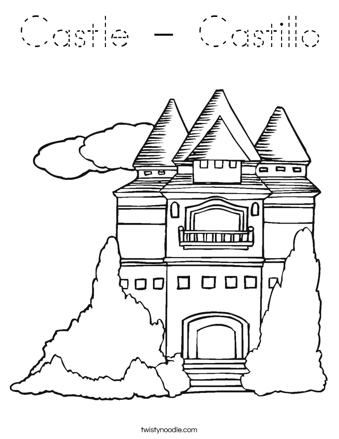 Castle - Castillo Coloring Page