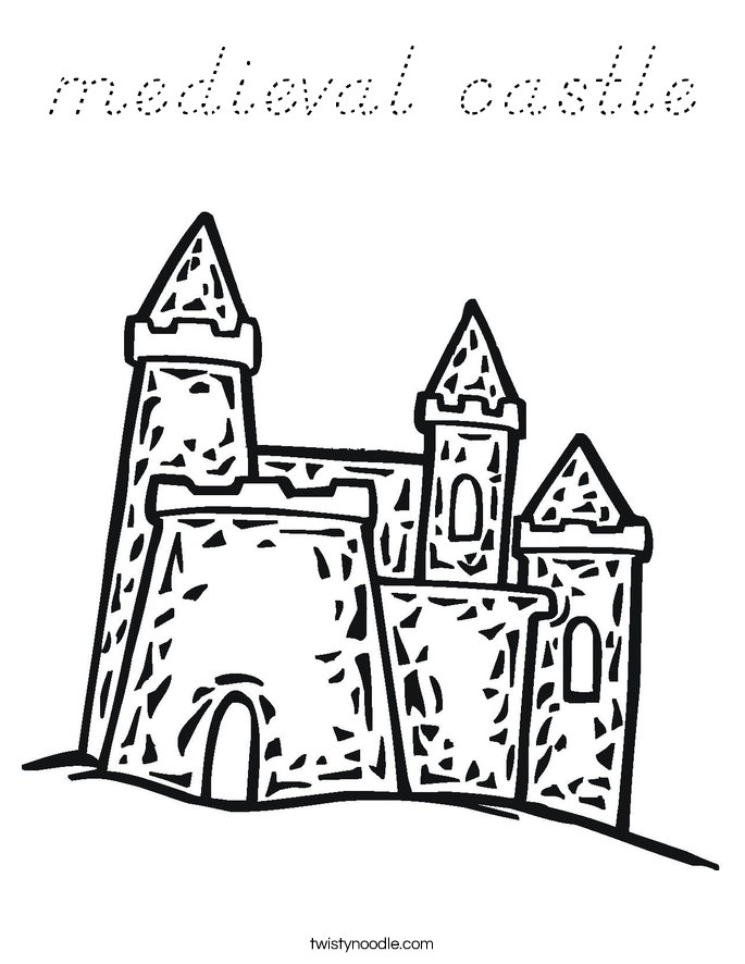 medieval castle Coloring Page