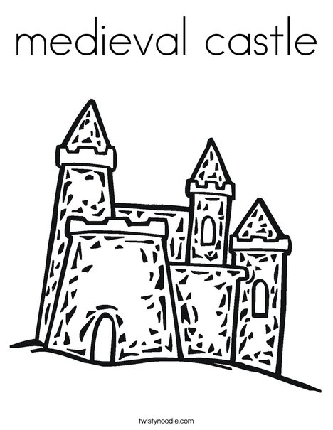 medieval castle coloring page twisty noodle