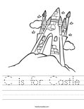 C is for Castle Worksheet