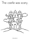 The castle was scary. Coloring Page