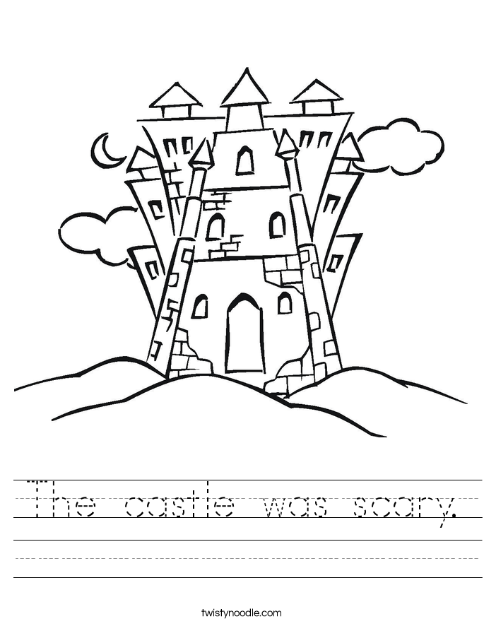 The castle was scary. Worksheet