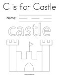 C is for Castle Coloring Page