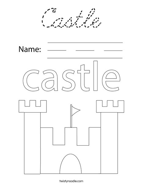 C is for Castle Coloring Page
