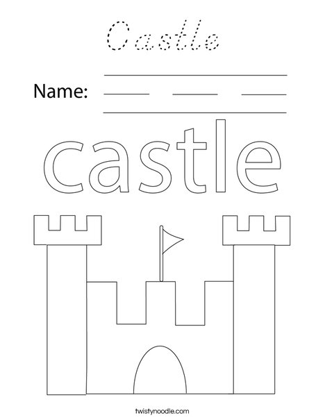 C is for Castle Coloring Page