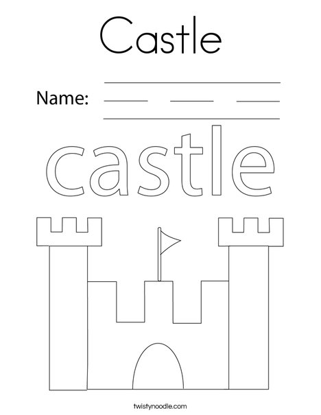 C is for Castle Coloring Page