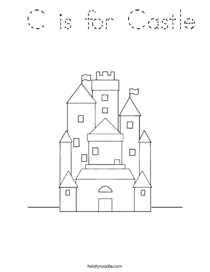  C is for Castle Coloring Page
