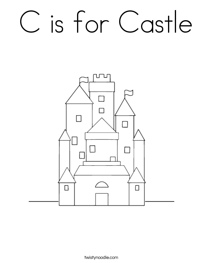  C is for Castle Coloring Page