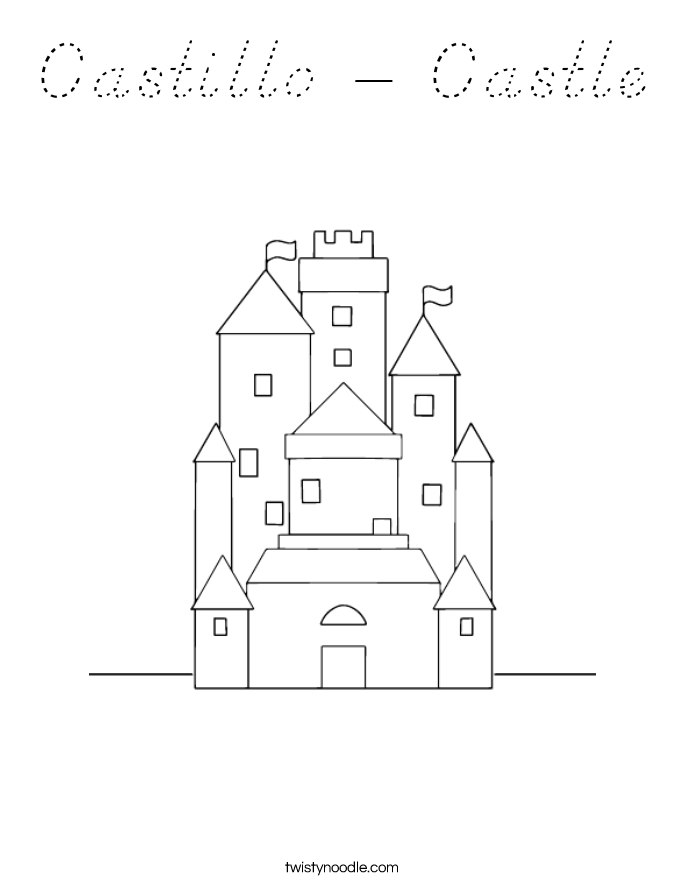 Castillo - Castle Coloring Page