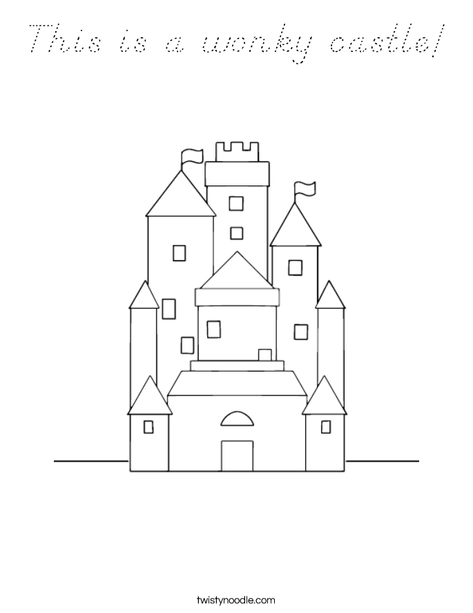 This is a wonky castle! Coloring Page