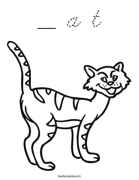 Cartoon Cat Coloring Page