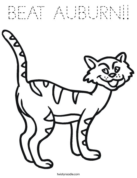 Cartoon Cat Coloring Page