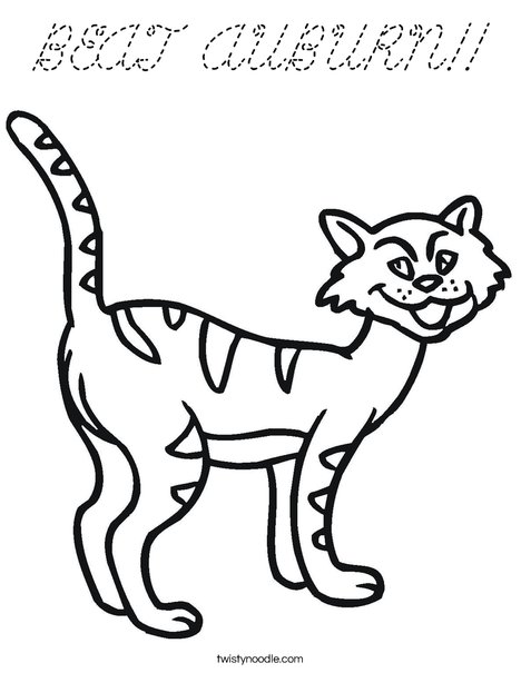 Cartoon Cat Coloring Page