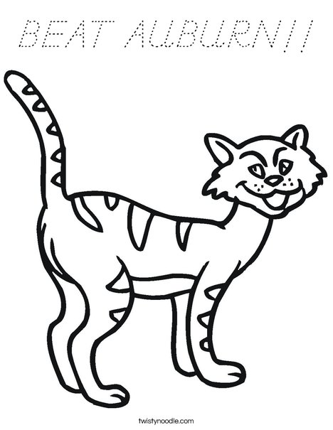 Cartoon Cat Coloring Page