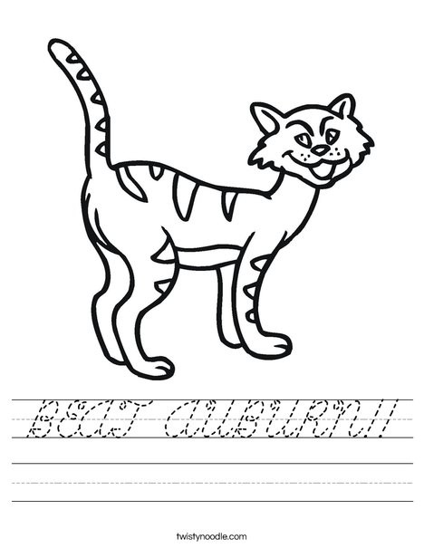 Cartoon Cat Worksheet