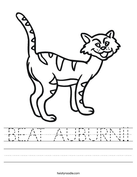 Cartoon Cat Worksheet