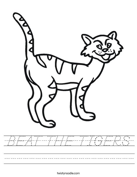 Cartoon Cat Worksheet