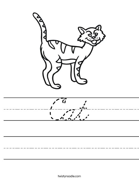 Cartoon Cat Worksheet