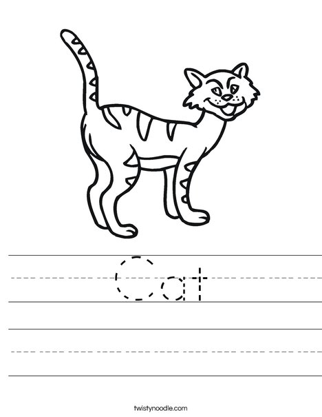 Cartoon Cat Worksheet