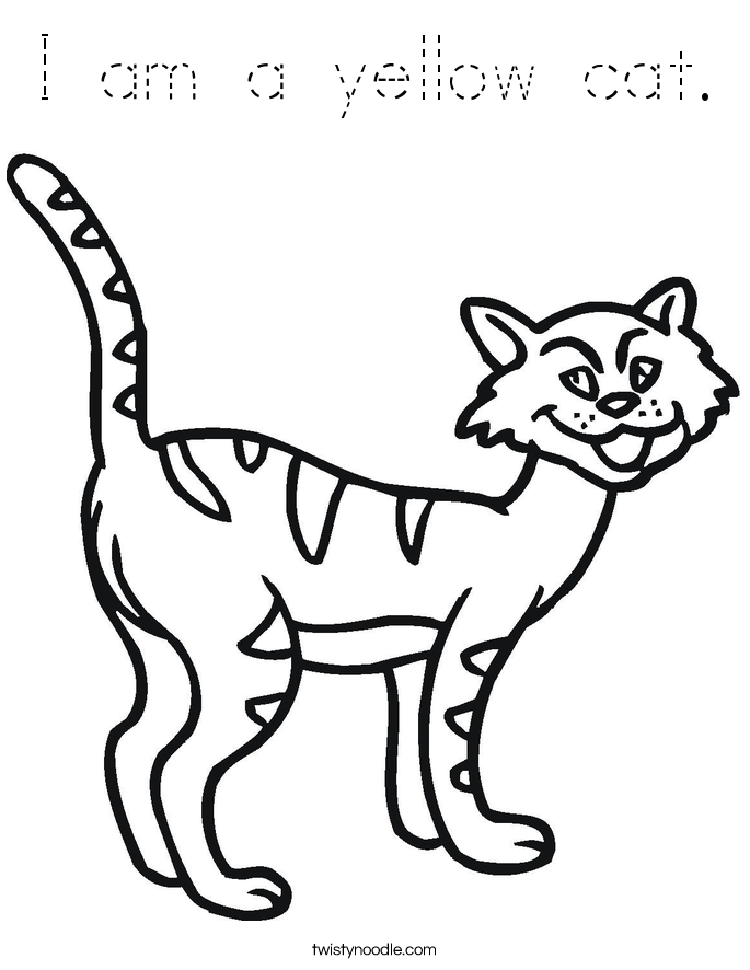 I am a yellow cat. Coloring Page