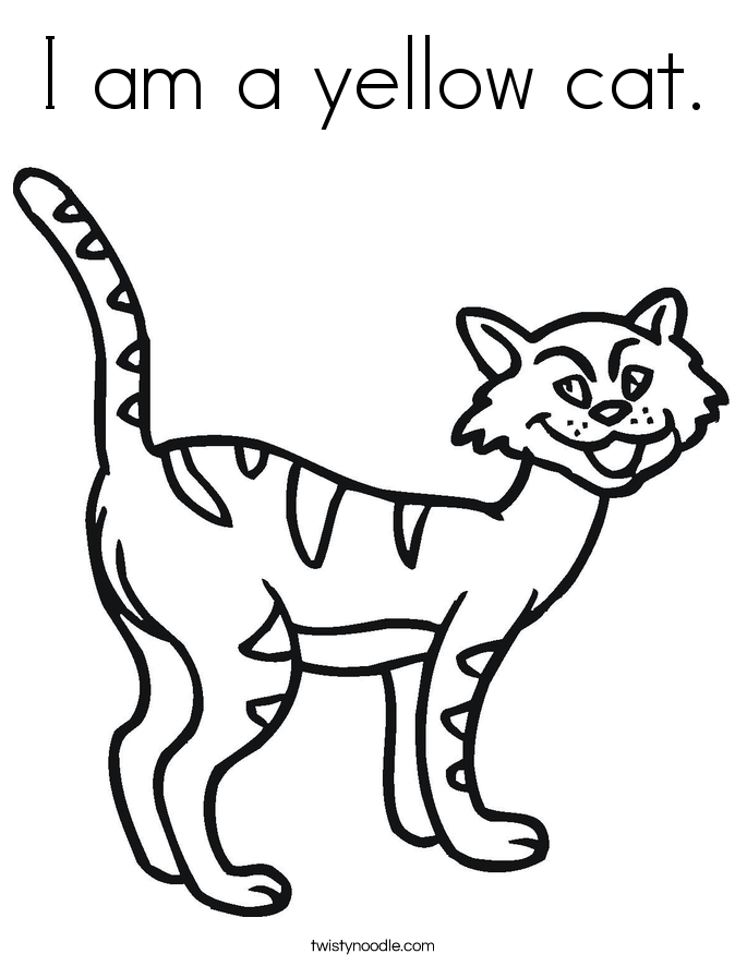 I am a yellow cat. Coloring Page