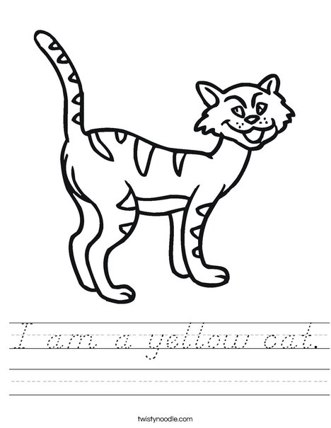 Cartoon Cat Worksheet