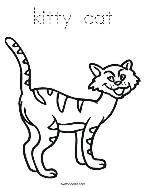 Cartoon Cat Coloring Page
