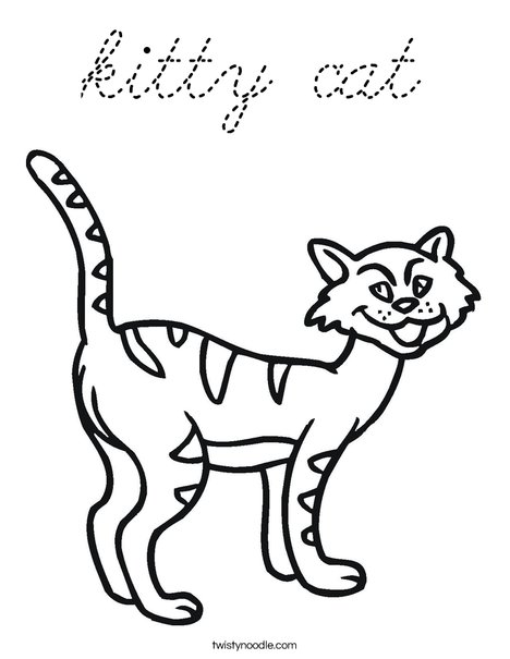 Cartoon Cat Coloring Page