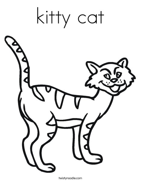 Cartoon Cat Coloring Page