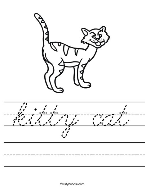 Cartoon Cat Worksheet