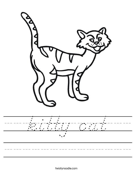 Cartoon Cat Worksheet