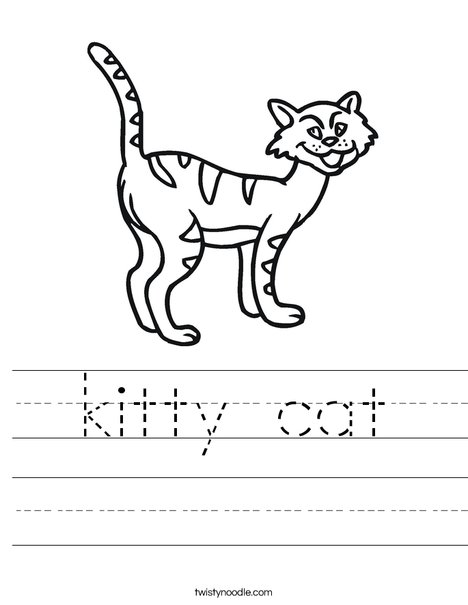 Cartoon Cat Worksheet