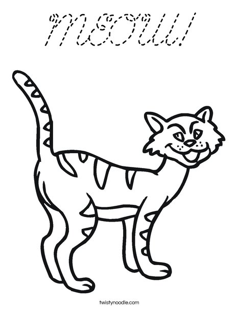 Cartoon Cat Coloring Page