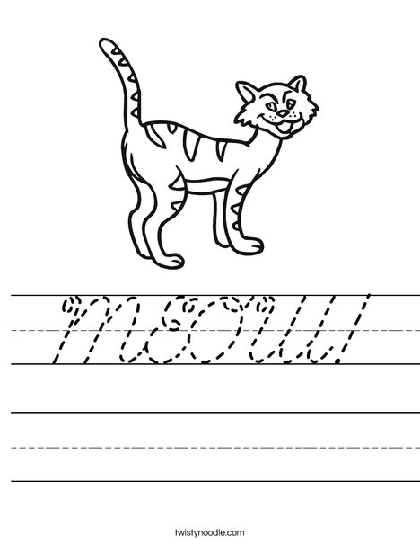 Cartoon Cat Worksheet