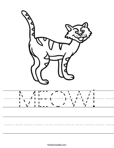 Cartoon Cat Worksheet