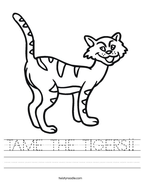 Cartoon Cat Worksheet