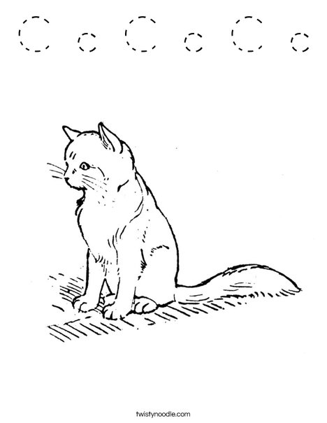 Cute Cat Coloring Page