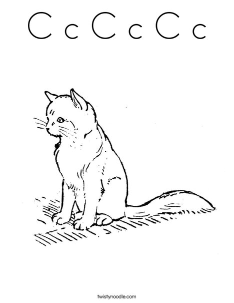 Cute Cat Coloring Page