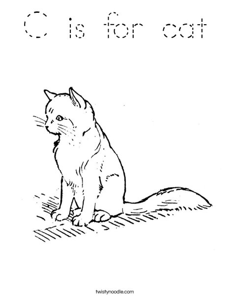 Cute Cat Coloring Page